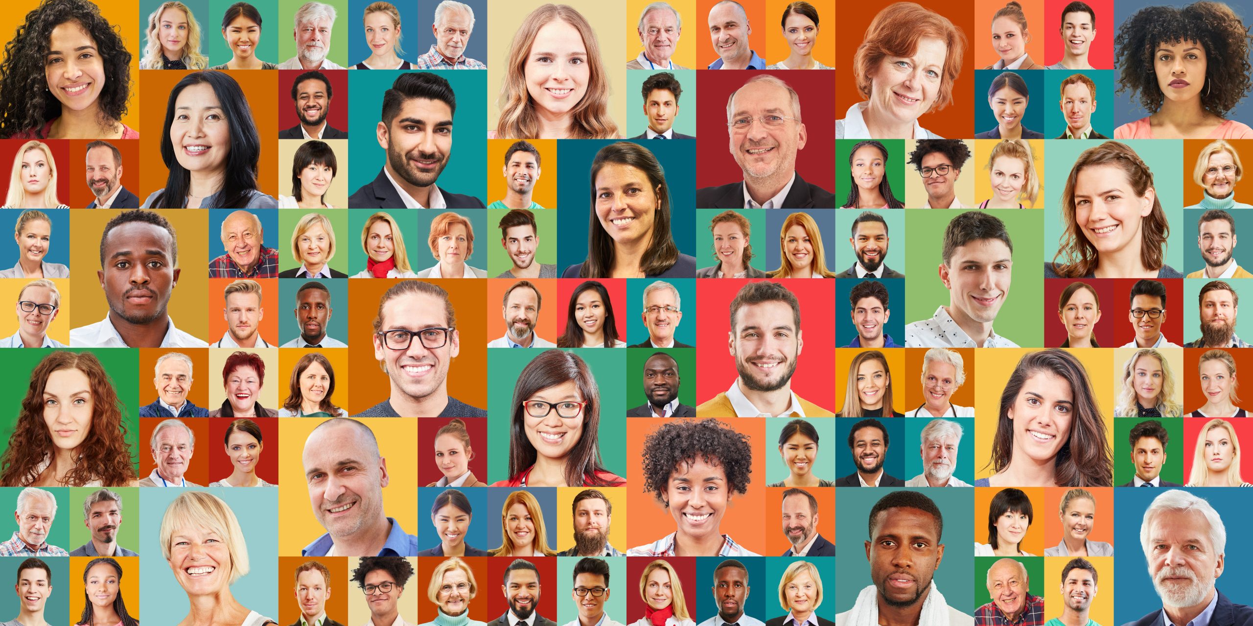 Pêle-mêle de portraits de personnes représentant la diversité